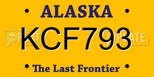 KCF793 Alaska License Plate