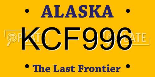 KCF996 Alaska License Plate