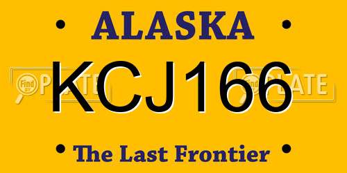 KCJ166 Alaska License Plate