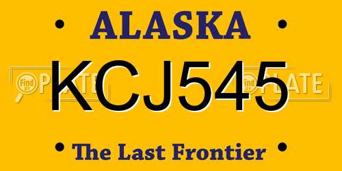 KCJ545 Alaska License Plate
