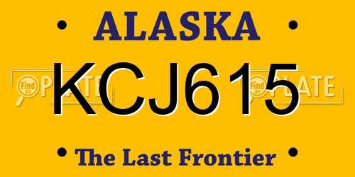 KCJ615 Alaska License Plate
