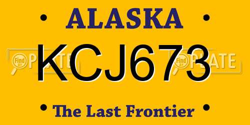 KCJ673 Alaska License Plate