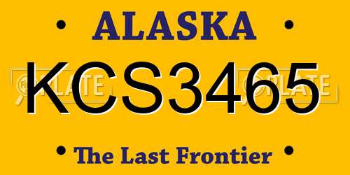 KCS3465 Alaska License Plate