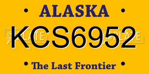 KCS6952 Alaska License Plate