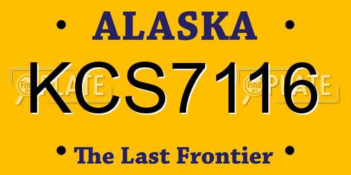 KCS7116 Alaska License Plate