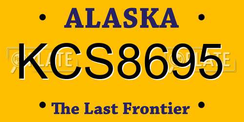 KCS8695 Alaska License Plate