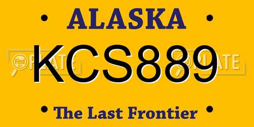 KCS889 Alaska License Plate