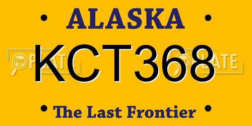 KCT368 Alaska License Plate