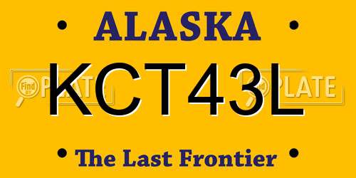 KCT43L Alaska License Plate