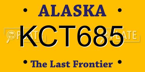 KCT685 Alaska License Plate