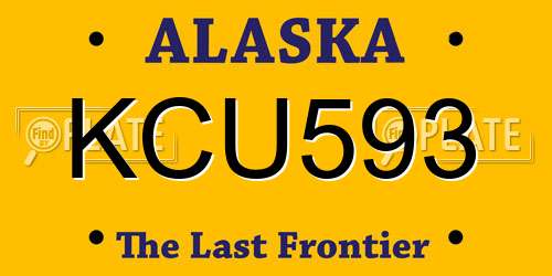 KCU593 Alaska License Plate