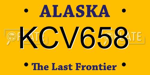 KCV658 Alaska License Plate