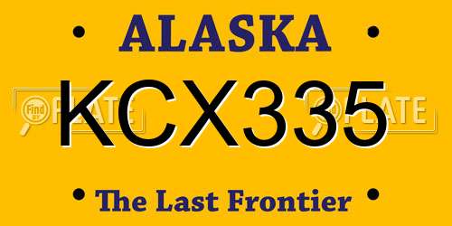 KCX335 Alaska License Plate