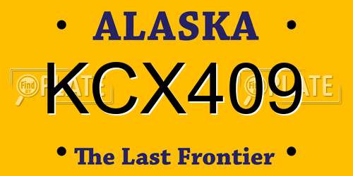 KCX409 Alaska License Plate
