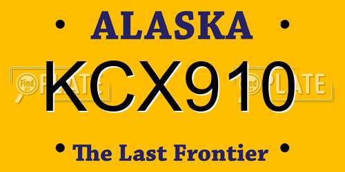 KCX910 Alaska License Plate
