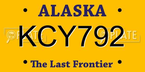 KCY792 Alaska License Plate