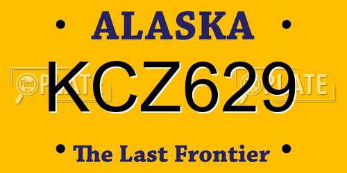 KCZ629 Alaska License Plate