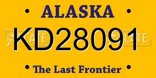 KD28091 Alaska License Plate