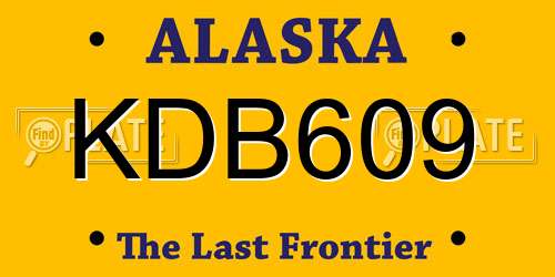 KDB609 Alaska License Plate