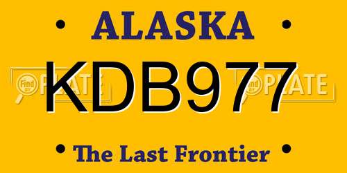 KDB977 Alaska License Plate