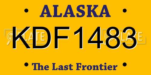 KDF1483 Alaska License Plate