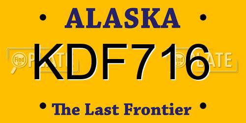 KDF716 Alaska License Plate