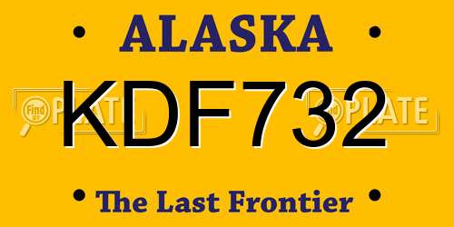 KDF732 Alaska License Plate