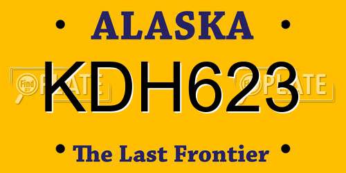 KDH623 Alaska License Plate
