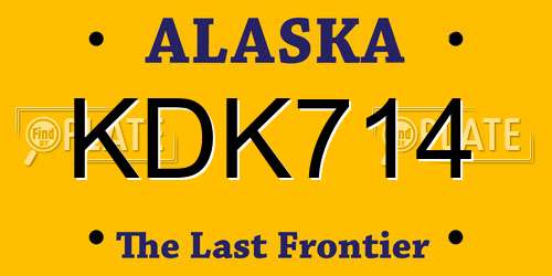 KDK714 Alaska License Plate