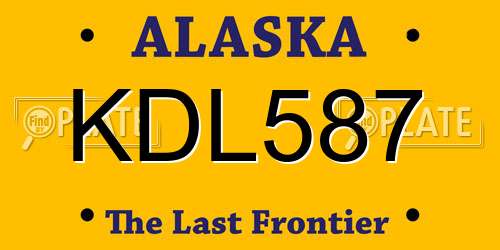 KDL587 Alaska License Plate