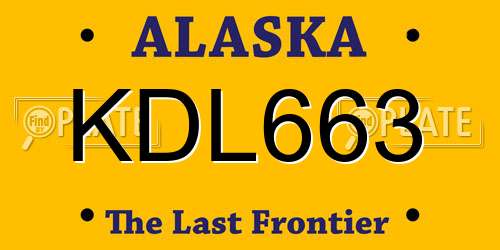 KDL663 Alaska License Plate