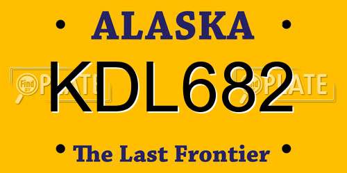 KDL682 Alaska License Plate