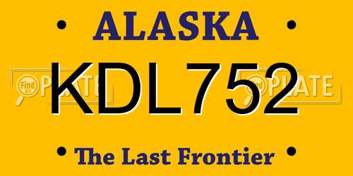 KDL752 Alaska License Plate