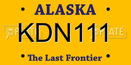 KDN111 Alaska License Plate