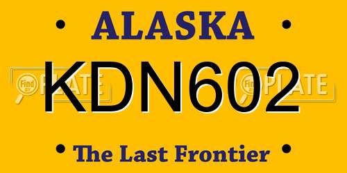 KDN602 Alaska License Plate