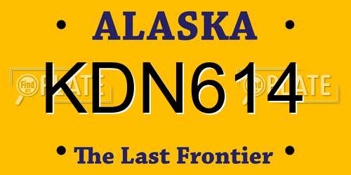 KDN614 Alaska License Plate