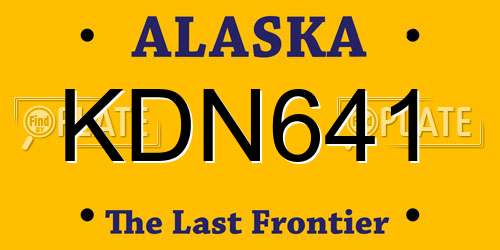 KDN641 Alaska License Plate