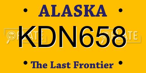 KDN658 Alaska License Plate