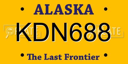 KDN688 Alaska License Plate