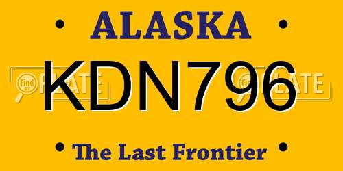 KDN796 Alaska License Plate