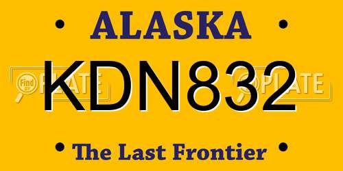KDN832 Alaska License Plate