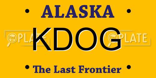 KDOG Alaska License Plate