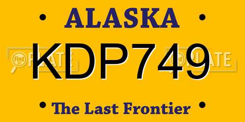 KDP749 Alaska License Plate