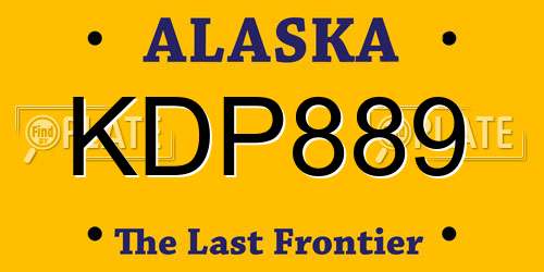 KDP889 Alaska License Plate
