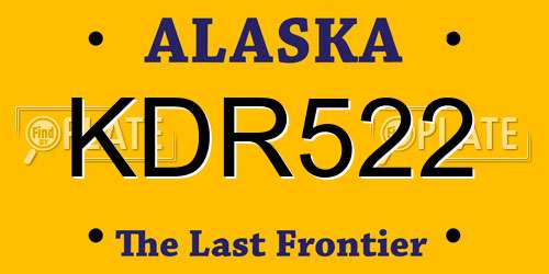 KDR522 Alaska License Plate