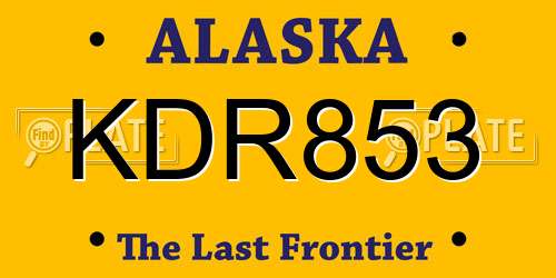 KDR853 Alaska License Plate