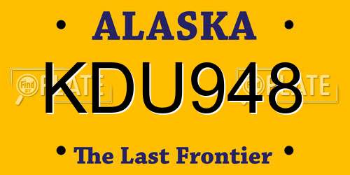 KDU948 Alaska License Plate