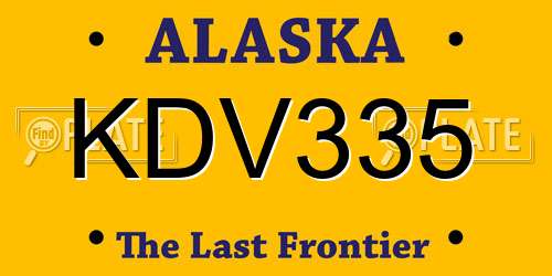 KDV335 Alaska License Plate