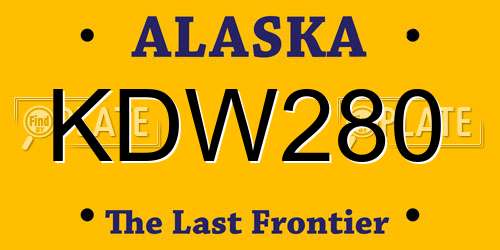 KDW280 Alaska License Plate