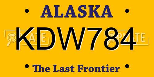 KDW784 Alaska License Plate